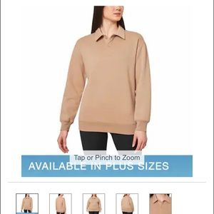 Mondetta Ladies' Collared Fleece Pullover Top NWOT